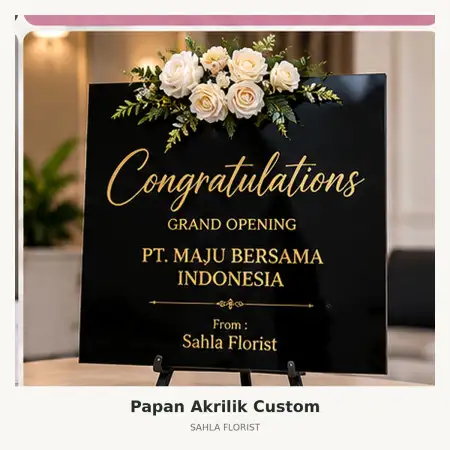 Papan Bunga Akrilik Condet